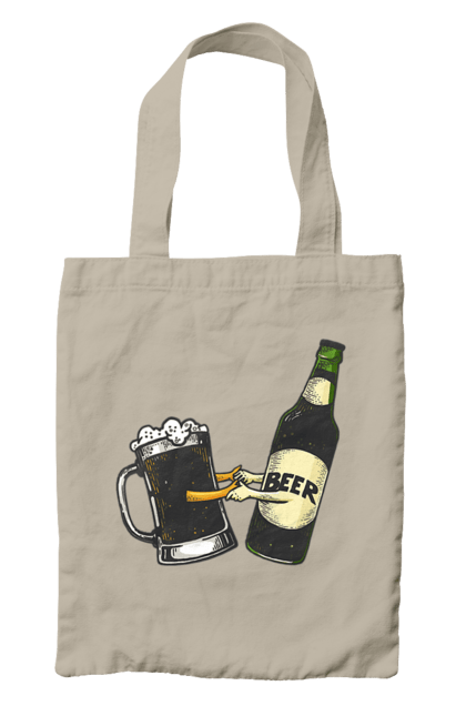 Сумка з принтом "Пляшка Пива З Келихом Пива". Келих, пиво, пляшка. 2070702