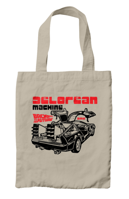 Bag with prints Time machine DeLorean. Back to the future, delorean, movie, time machine. 2070702