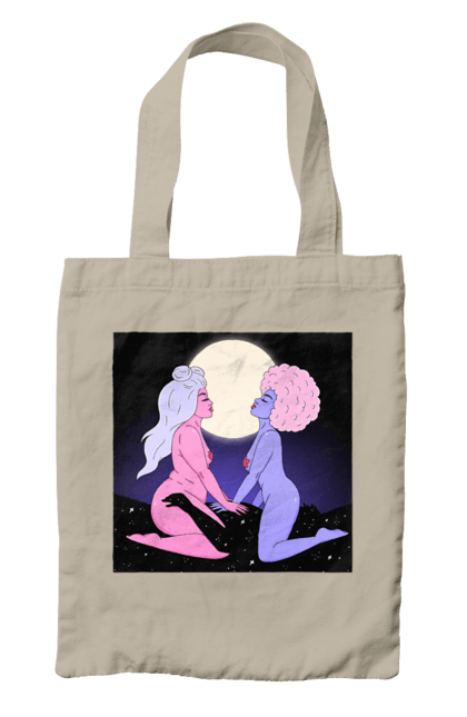 Bag with prints Two Aliens And The Moon. Aliens, from above, girls. 2070702