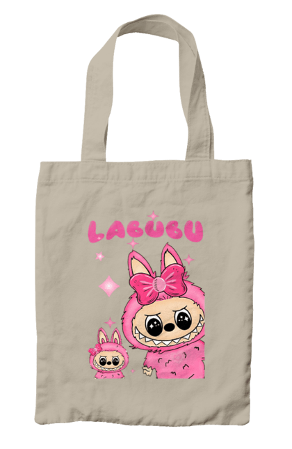 Сумка з принтом "Лабубу". Іграшка лабубу, лабубу, лабубу кока кола, мерч лабубу, мила, рожева лабубу, смішна лабубу. 2070702