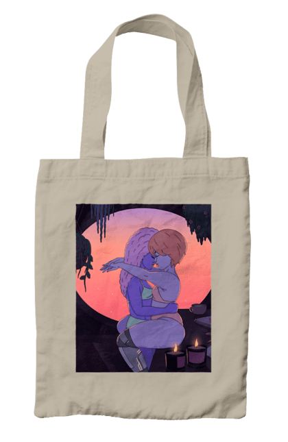Bag with prints Purple Girls Hugging. Hug, sunset. 2070702