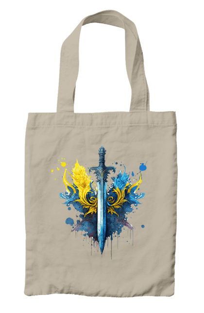 Сумка з принтом "Меч в українському стилі". Герб, меч, перемога, прапор, символ україни, тризуб, україна. 2070702