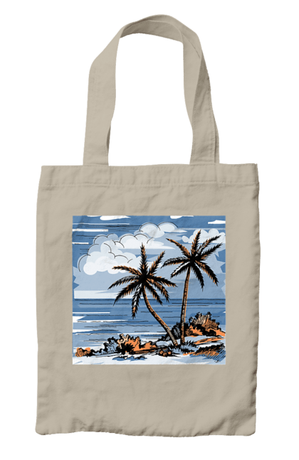 Сумка з принтом "Пальми І Небо". Море, небо, пальми, хмари. 2070702