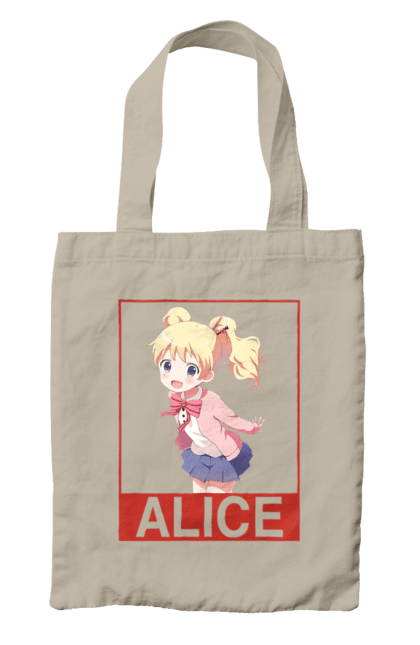 Bag with prints Kiniro Mosaic Alice Cartelet. Alice, alice cartelet, anime, gold mosaic, kiniro mosaic, kinmoza, manga. 2070702