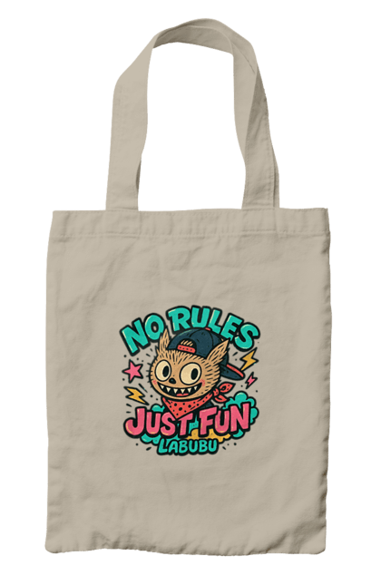 Сумка з принтом "Лабубу". Norulesjustfun, y2k, бандана, вуличний стиль, грайливий, графіті, зухвалий, лабубу, ретромультяшка, яскраво. 2070702
