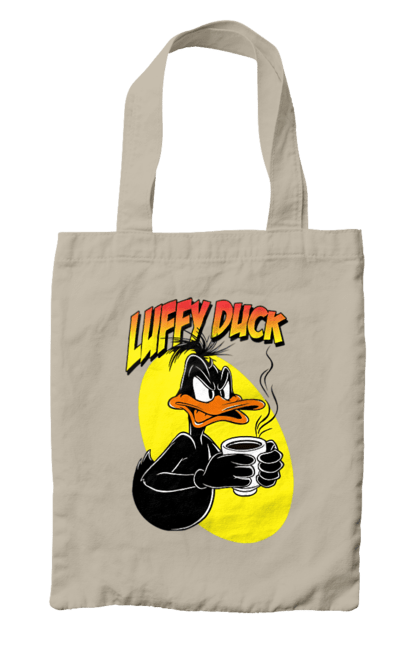 Сумка с принтом Даффи Дак. Daffy duck, looney tunes, merrie melodies, warner brothers, даффи дак, мультфильм, персонаж, утка, утка даффи. 2070702