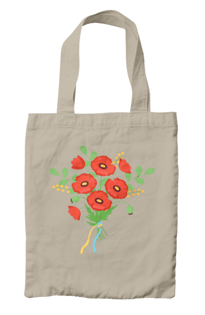 Сумка з принтом "Червоні маки". Квіти, мак, прапор україни, символ україни, традиції україни, україна, червоні маки. 2070702