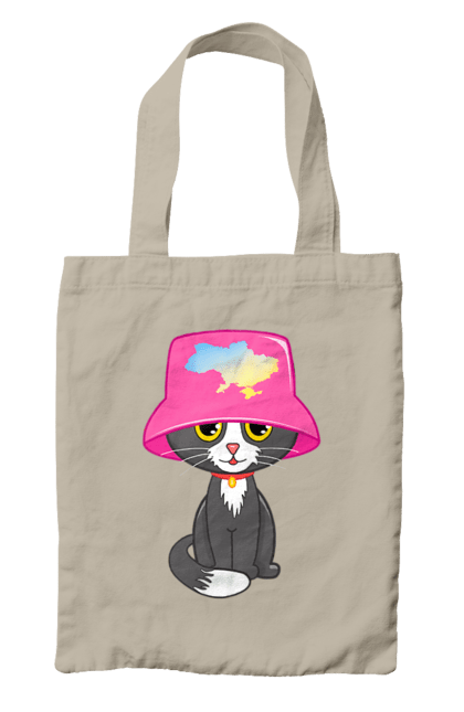 Сумка з принтом "Котик з картою україни". Євробачення, калош, кіт, котик, музика, панама калоша, символ україни, україна. 2070702