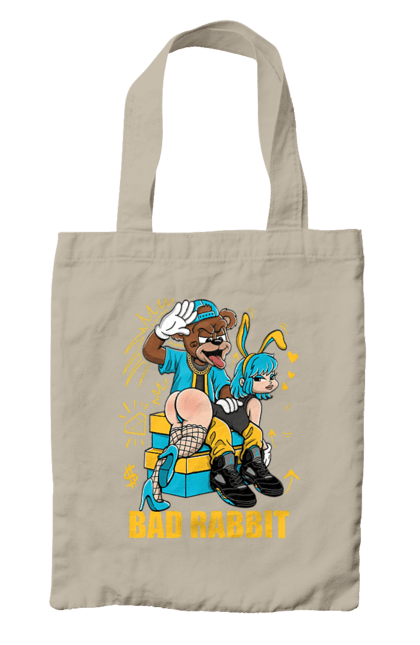 Сумка з принтом "Поганий кролик". Бдсм, ведмідь, дівчина, кролик, поганий кролик, прикольна, смішна. 2070702