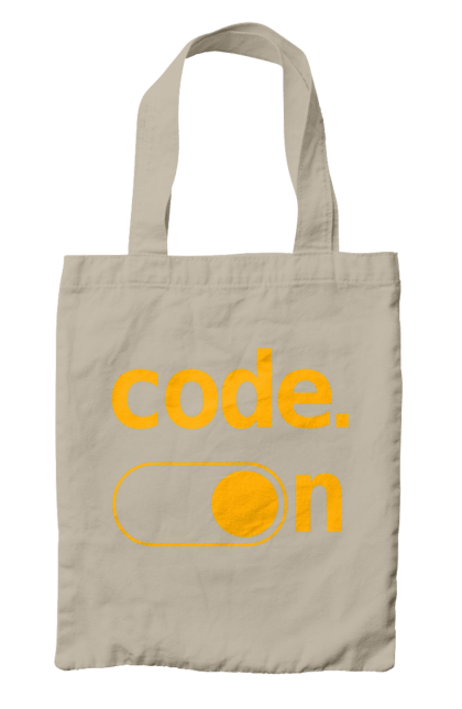 Сумка з принтом "Код увімкнено". Айті, айтішник, для айтішника, для програміста, код увімкнено, подарунок айтішнику, подарунок програмісту, програміст, розробник. 2070702