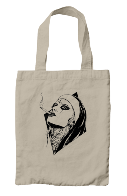 Сумка з принтом "Монашка". Дівчина, круто, сигарети, тату. 2070702