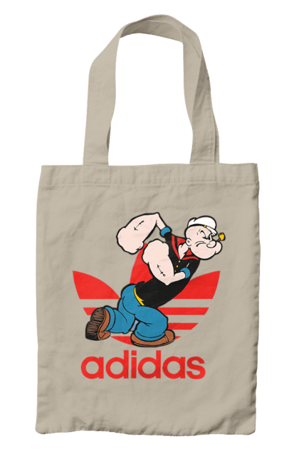 Сумка з принтом "Adidas Моряк Попай". Adidas, popeye the sailor, адідас, комікс, моряк, мультфільм, серіал, трубка. 2070702