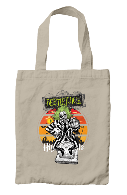 Bag with prints Beetlejuice. Beetlejuice, comedy, ghost, horror, movie, tim burton, warner bros. 2070702