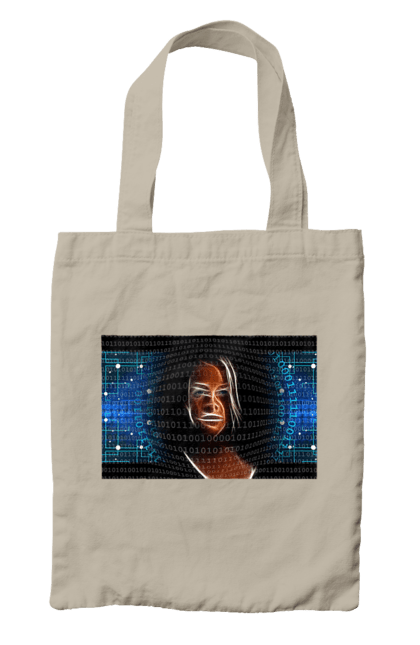 Сумка з принтом "Штучний Розум". Айті, айтішник, гик, жінка, знання, інженер, інтелект, кібер, кібернетика, кіборг, код, комп, комп`ютерник, кристал, машинне навчання, мікросхема, мозок, портрет, програміст, професіонал, професія, розробник, розум, світиться, світло, хакер, чіп, штучний інтелект, штучний розум. 2070702