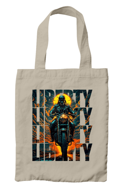 Сумка з принтом "Байкер". Байкер, мотоцикліст, подорожі, свобода, туризм. 2070702