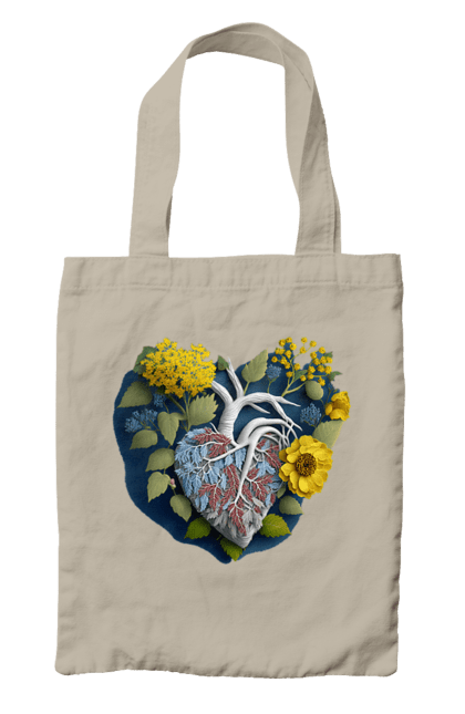 Сумка з принтом "Серце квіти". Люблю україну, перемога україни, серце, символи україни, соняшник, традиції україни, україна. 2070702