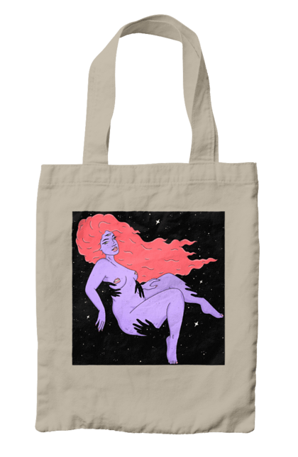 Сумка з принтом "Фіолетова Дівчина В Чорній Дирі". Дівчина, лапають. 2070702