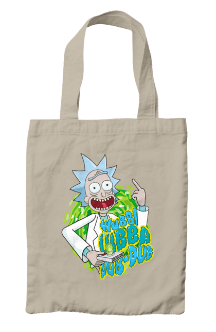 Сумка с принтом Рик и Морти. Rick and morty, мультфильм, научная фантастика, приключения, рик, рик и морти, сериал. 2070702