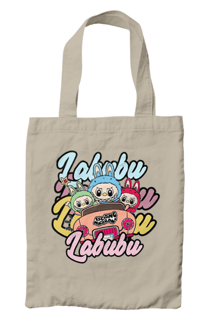 Сумка з принтом "Лабубу". Іграшка лабубу, лабубу, лабубу кока кола, мерч лабубу, мила, рожева лабубу, смішна лабубу. 2070702