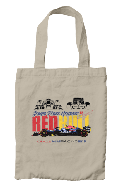 Bag with prints Red Bull Racing RB19. Auto, automobile, bolide, car, formula 1, race, red bull, sport. 2070702