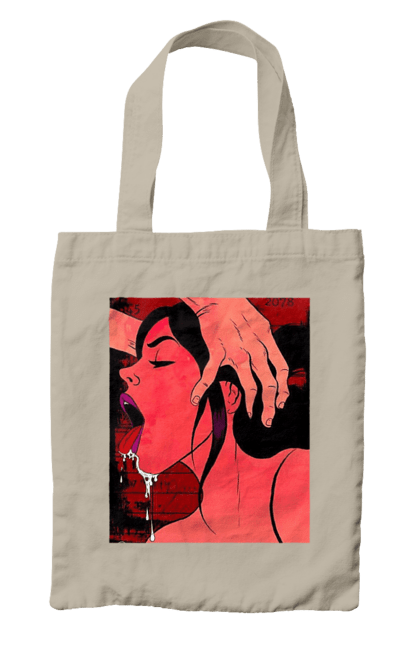 Сумка с принтом Девушка Сосет Со Слюнями. 18, секс, сосать. 2070702