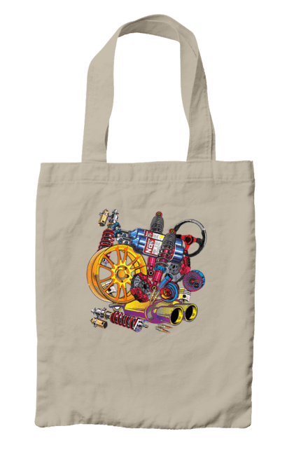 Сумка з принтом "Автозапчастини". Автозапчастини, гонка, драгрейсинг, драйв, машина, стрітрейсинг. 2070702