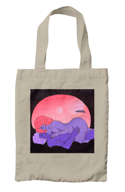 Bag with prints Aliens Girl And Boy. Girl, guy, naked. 2070702