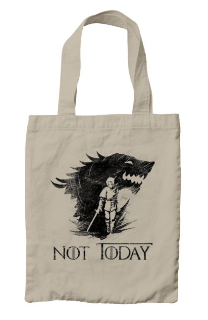 Bag with prints Game of Thrones Arya. Arya, game, got, not today, stark, starks, thrones, tv show, wolf, wolves. 2070702