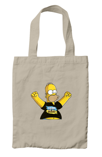 Сумка з принтом "Сімпсон та російський корабель". Війна, гомер, гомер сімпсон, марка корабель, патріот, перемога, російський корабель, сімпсон, україна. 2070702