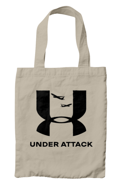 Сумка з принтом "Under Attack black". Андер армор, бренди, гумор, приколи, прикольні, ундер армор. 2070702
