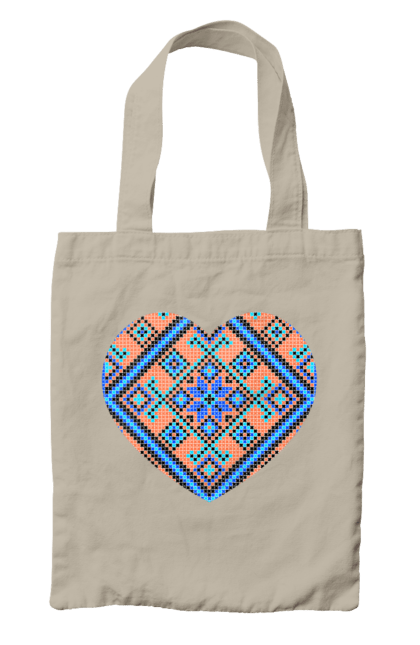 Сумка з принтом "Серце вишивка". Вишиванка, вишивка, вишивка хрестиком, люблю україну, серце, символи україни, традиції україни, україна. 2070702