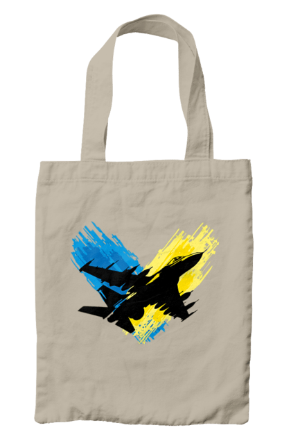 Сумка з принтом "Літак F 16". З прапором, зсу, літак, літак f16, патріотична, прапор, ф16. 2070702