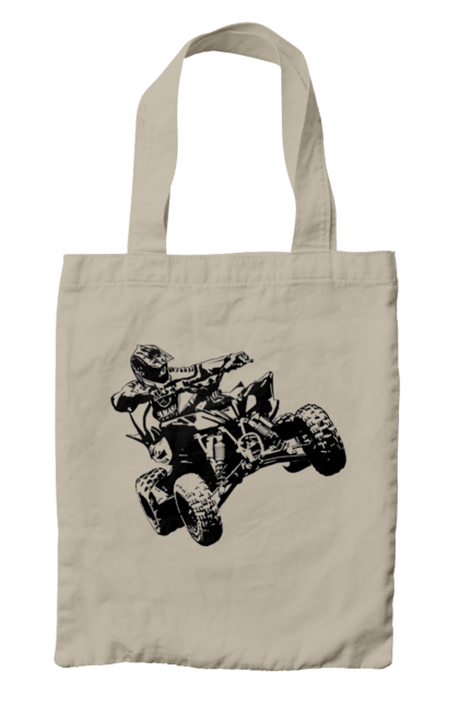 Сумка з принтом "Людина На Квадроциклі Чорний". Гонки, екстрим, квадроцикл. 2070702