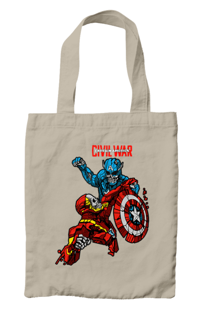 Bag with prints Iron Man vs Captain America. Avengers, captain america, civil war, comic, comics, film, iron man, marvel, marvel comics, tony stark. 2070702