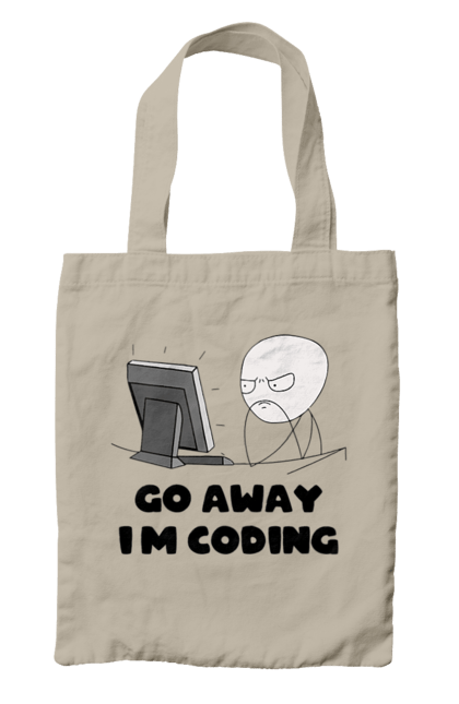 Сумка з принтом "Іди Я кодую". Айті, айтішник, для айтішника, для програміста, йди я кодую, майстер коду, подарунок айтішнику, подарунок програмісту, програміст, розробник. CustomPrint.market