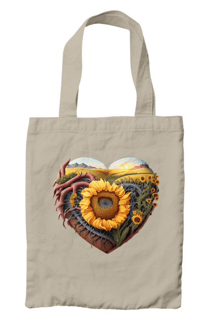 Сумка з принтом "Символи України". Небо, поле, пшениця, символи україни, соняшник, україна. 2070702