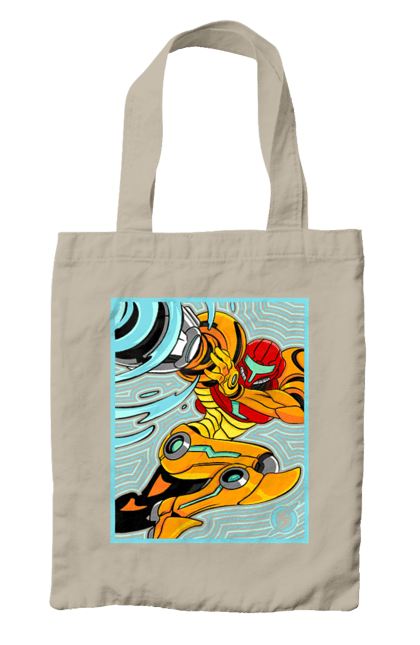 Bag with prints Metroid Samus Aran. Game, head hunter, heroine, metroid, power suit, samus aran, video game. 2070702