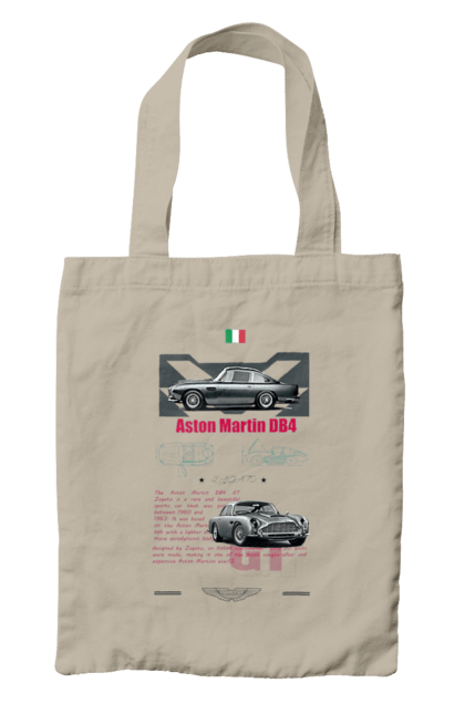 Bag with prints Aston Martin DB4. Aston martin, auto, automobile, car, db4, race, sport, sport car. 2070702