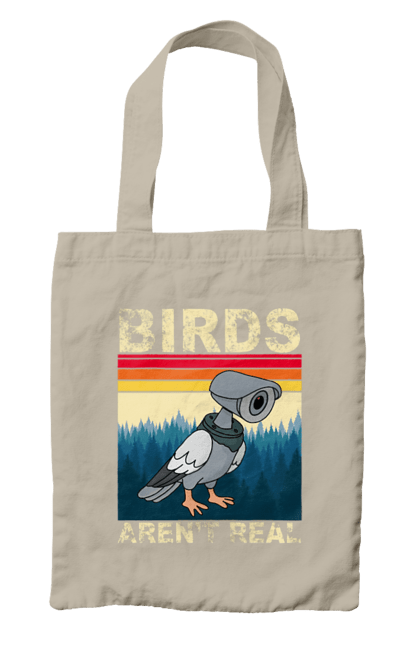 Bag with prints Birds aren't real. Bird, camcorder, camera, conspiracy, pigeon, reality, surveillance. 2070702