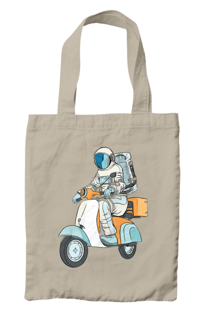Сумка з принтом "Космонавт на мотоциклі". Космонавт, космос, мотоцикл. 2070702