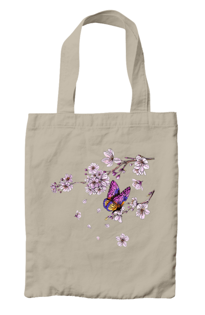 Сумка з принтом "Метелик І Сакура". Весна, дерево, метелик, сакура. 2070702