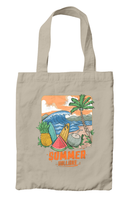 Сумка з принтом "Літні Свята". Ананас, літо, море, пальма, хвилі. 2070702