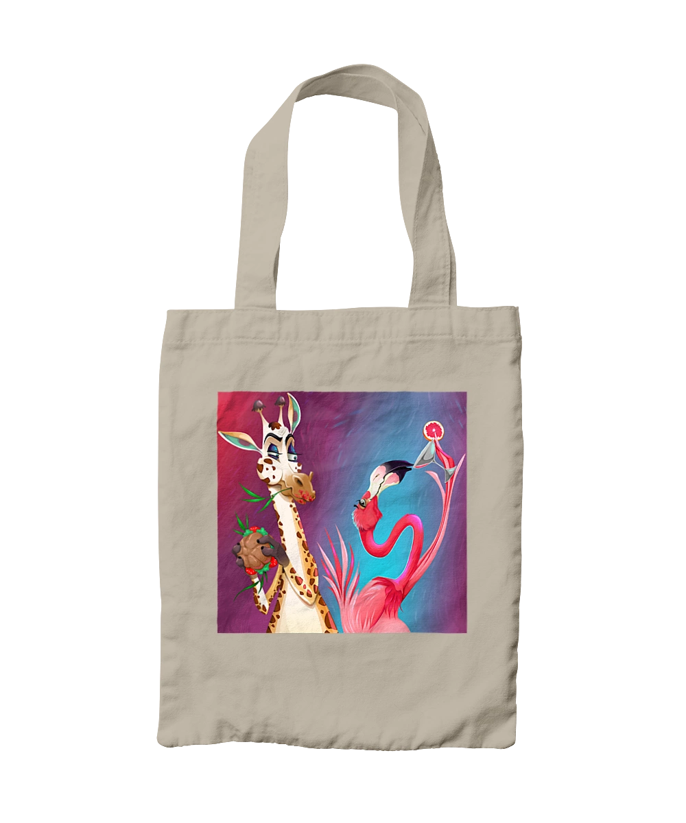 Giraffe And Flamingo At The Party