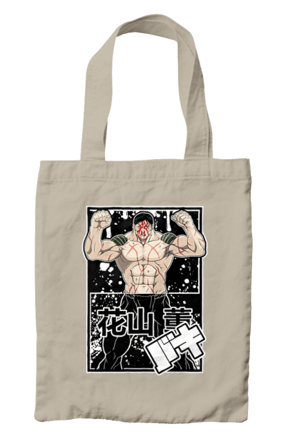 Сумка з принтом "Боєць Бакі Ханаяма Каору". Anime, baki, baki the grappler, kaoru hanayama, manga, аніме, боєць баки, манга, ханаяма, ханаяма каору. 2070702