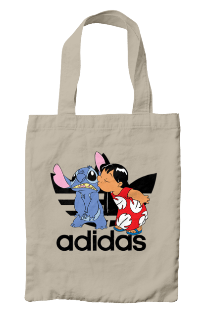 Bag with prints Adidas Stich. Alien, cartoon, cinema, disney, film, lilo and stitch, stitch. 2070702