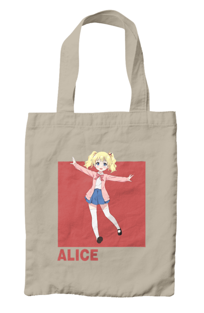 Сумка с принтом Золотая мозаика Алиса Картелет. Alice cartelet, anime, kiniro mosaic, kinmoza, manga, алиса, алиса картелет, аниме, золотая мозаика, манга. 2070702