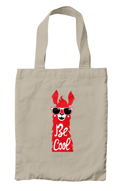 Bag with prints Cool llama. Animals, cool, glasses, lama. 2070702