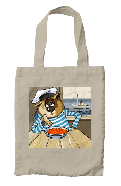 Сумка з принтом "Кот Моряк, На Кораблі Їсть Червону Ікру". Ікра, кіт, корабель, моряк. 2070702