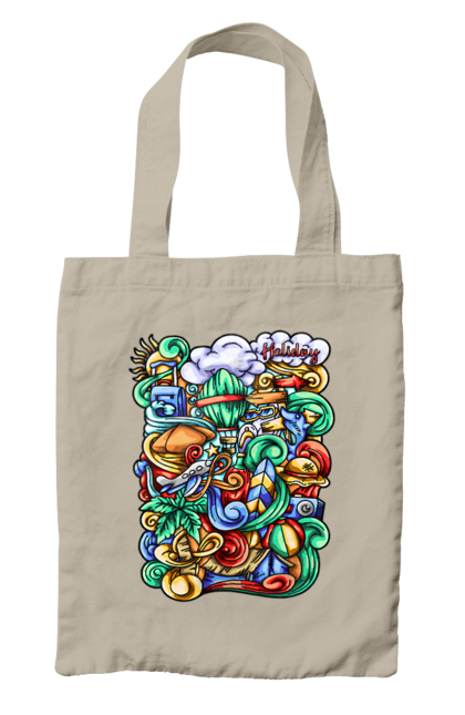 Сумка с принтом Каникулы отдых арт. Каникулы, лето, море, отдых, пляж, путешествие. 2070702