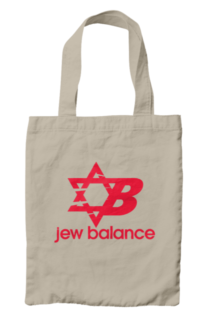Сумка з принтом "Jew Balance Red". New balance, гумор, еврейські, жарти, жартівливі, літні, прикольні, червоний. 2070702